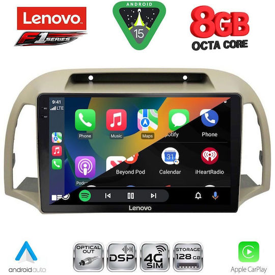 Lenovo Ηχοσύστημα Αυτοκινήτου για Nissan Micra 2002-2010 (Bluetooth/USB/WiFi/GPS/Apple-Carplay/Android-Auto) με Οθόνη Αφής 9"