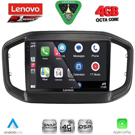 Lenovo Ηχοσύστημα Αυτοκινήτου για Fiat Strada 2020 (Bluetooth/USB/WiFi/GPS/Apple-Carplay/Android-Auto) με Οθόνη Αφής 9"