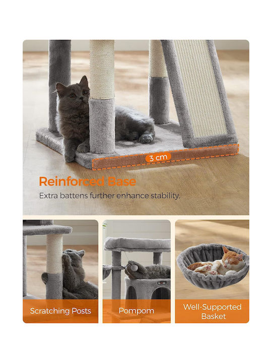 Animal Scratching Post Cat Trees Gray 4 levels 48x48x96cm