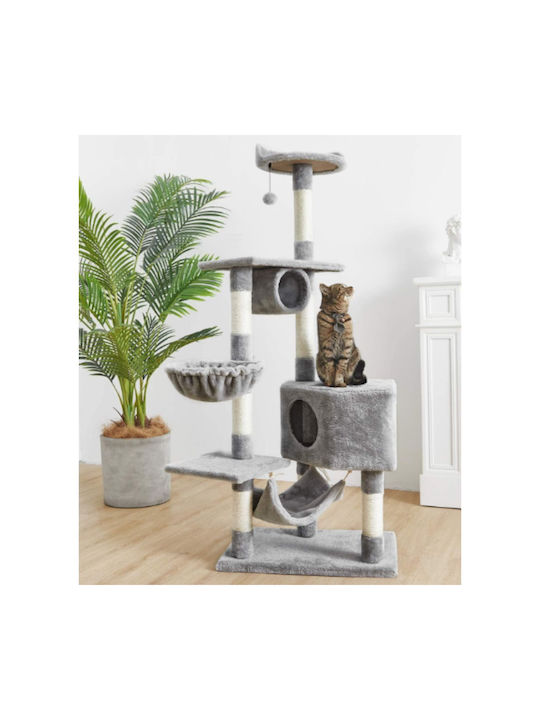 Animal Stâlp pentru zgâriat pisici Copaci pentru pisici Gri 5 niveluri 60x40x160cm