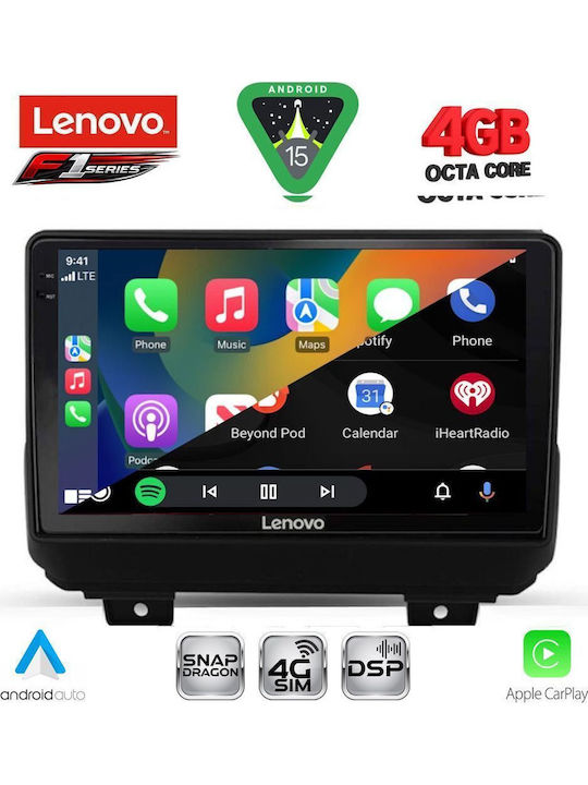 Lenovo Car Audio System for Jeep Wrangler 2018 Bluetooth USB WiFi GPS Apple CarPlay Android Auto with 9" Touch Screen