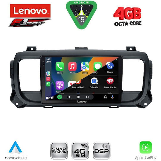Lenovo Ηχοσύστημα Αυτοκινήτου για Toyota Proace 2017+ (Bluetooth/USB/WiFi/GPS/Apple-Carplay/Android-Auto) με Οθόνη Αφής 9"