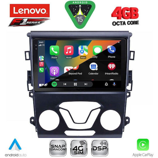 Lenovo Car Audio System for Ford Mondeo 2014-2023 with A/C Bluetooth USB WiFi GPS Apple CarPlay Android Auto with 9" Touch Screen