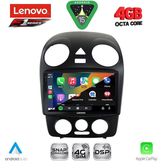 Lenovo Ηχοσύστημα Αυτοκινήτου για Volkswagen Beetle 2004-2011 (Bluetooth/USB/WiFi/GPS/Apple-Carplay/Android-Auto) με Οθόνη Αφής 9"