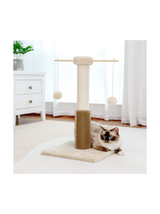 Animal Scratching Post Beige 34x34x55cm