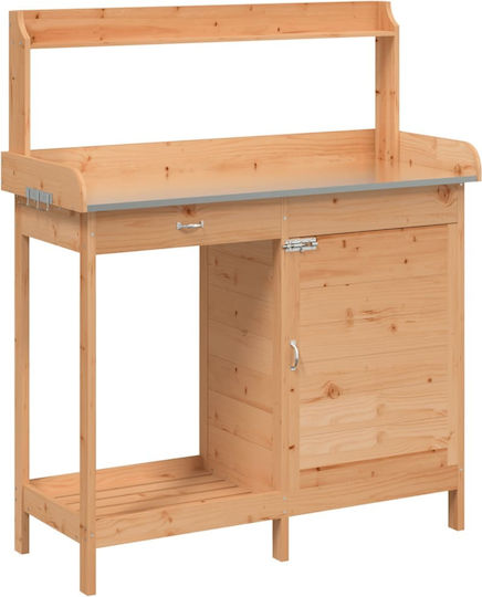 vidaXL Decorative Wooden Garden Workbench 110.5x45x124.5 cm 156344