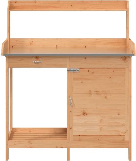 vidaXL Decorative Wooden Garden Workbench 110.5x45x124.5 cm 156344
