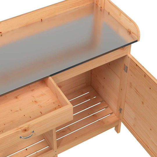 vidaXL Decorative Wooden Garden Workbench 110.5x45x124.5 cm 156344