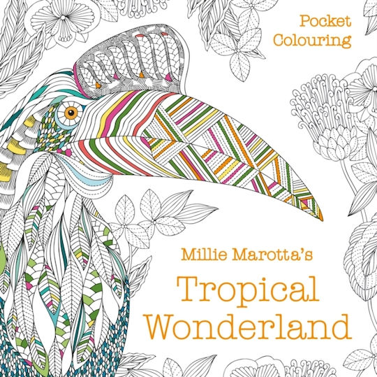 Carte de colorat Anti-Stress Millie Marotta's Tropical Wonderland Pocket Colouring