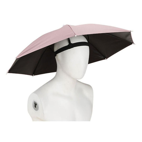 Umbrelă De Cap Alista Home Diametru 69 Cm Bandă Elastică Pentru Cap Protecție Împotriva Ploii Și UV Roz