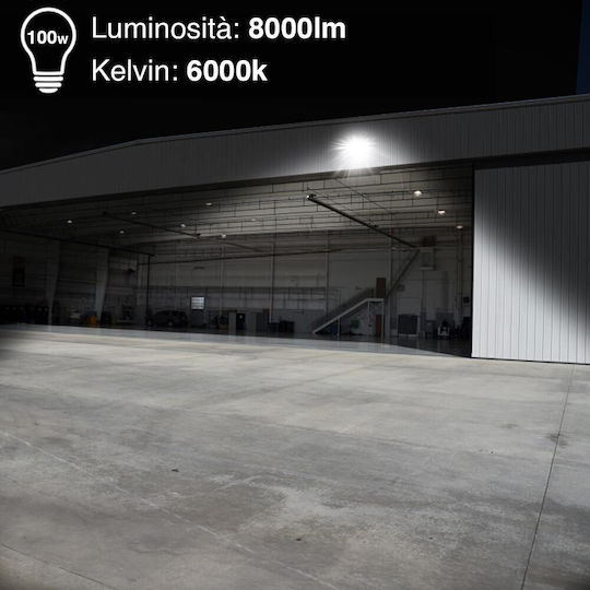 Bakaji Στεγανός Προβολέας LED 100W Ψυχρό Λευκό 6000K IP65