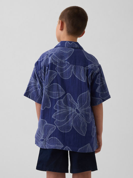 Kinderhemden Floral Kurzärmelig Blau Blumen