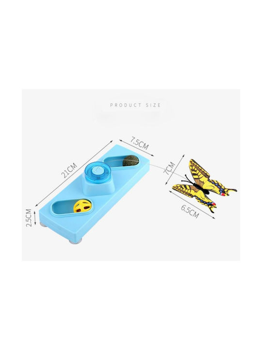 Rotating Battery-Powered Cat Toy Butterfly Catnip Base Dimensions 21x7.5x2.5cm|Butterfly Dimensions 7x6.5cm