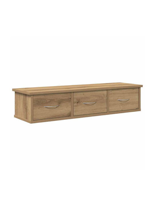 Wand Wohnzimmer Schrank aus Spanplatte Artisia Eiche 88x26x18.5cm