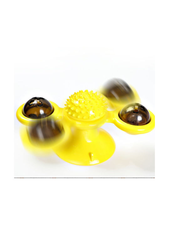 Automatic Cat Toy Ball Rotating Yellow 73x76x161mm
