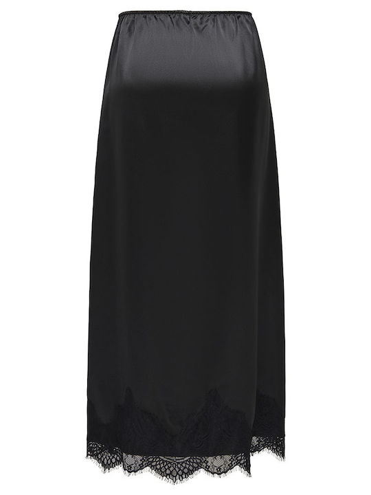 Saten Damenrock Schwarz