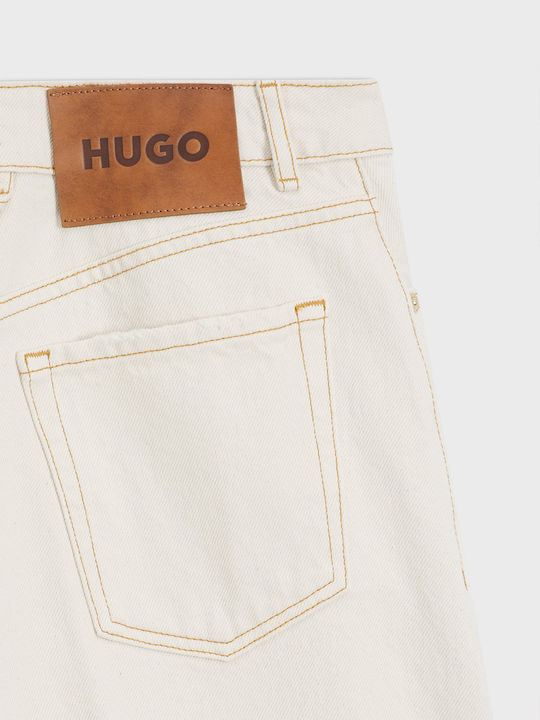 Γυναικείο Τζιν Ψηλόμεσο Σορτς Washed Ecru
