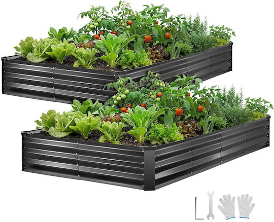 Vevor Set 2 Metallische Blumenkästen Dunkelgrau Vevor Set 2 Metallische Blumenkästen Dunkelgrau