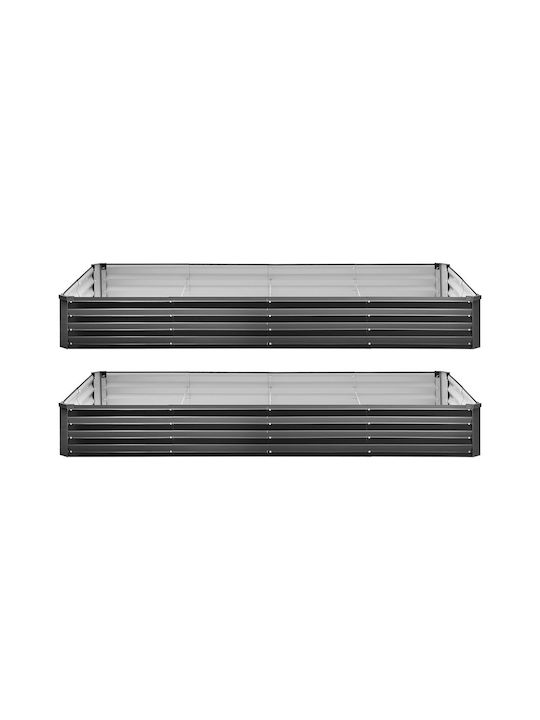 Vevor Vevor Set 2 Metallische Blumenkästen Dunkelgrau 240x30cm