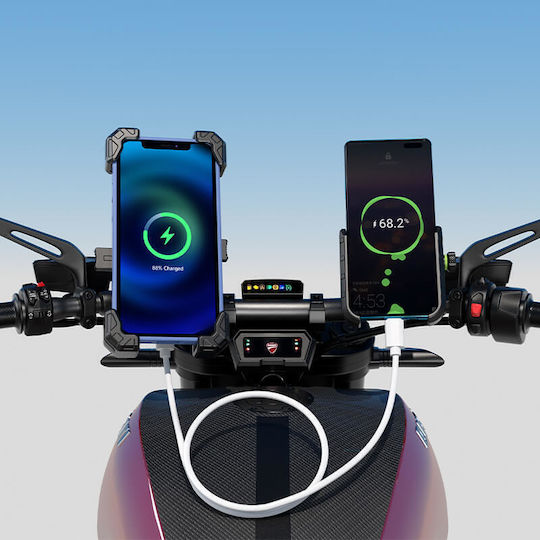 Kewig M11g2-a New Gen Aluminum Motorcycle Phone Mount Usb-c Pd 30w & Qi 15w – Ip66 Waterproof