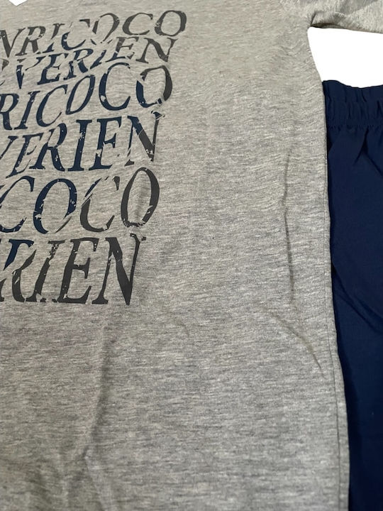 Enrico Coveri Sommer Herrenpyjama Grau