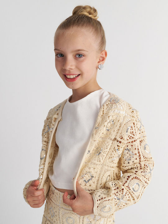 Kids Cardigan Knitted Beige