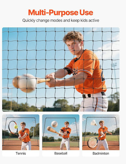 Baseball Cage Vevor Portable Baseball Cage 12000 X 3680 X 3100 Mm Batting Cages 45-ply Knotted Hdpe & Long Mounting Ropes Baseball Cage Net Indoor Outdoor Spaces