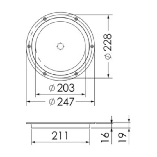 Καταπακτή Επιθεώρησης Ανοξείδωτο Aisi 316 203mm