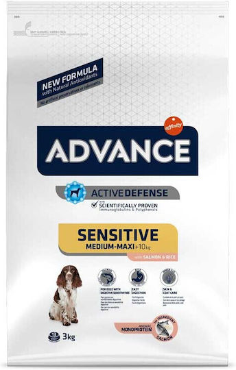 Affinity Advance Sensitive Medium/Maxi 3kg Dry Food Gluten-Free for Adult Medium Breed Dogs with Rice and Salmon
