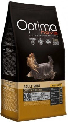 Optimanova Adult Mini 8kg Ξηρά Τροφή χωρίς Σιτηρά για Ενήλικους Σκύλους Μικρόσωμων Φυλών με Κοτόπουλο και Πατάτες