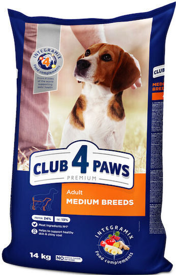 Club 4 Paws 2kg Trockenfutter für erwachsene Hunde mittlerer Rassen mit Huhn und Fleisch