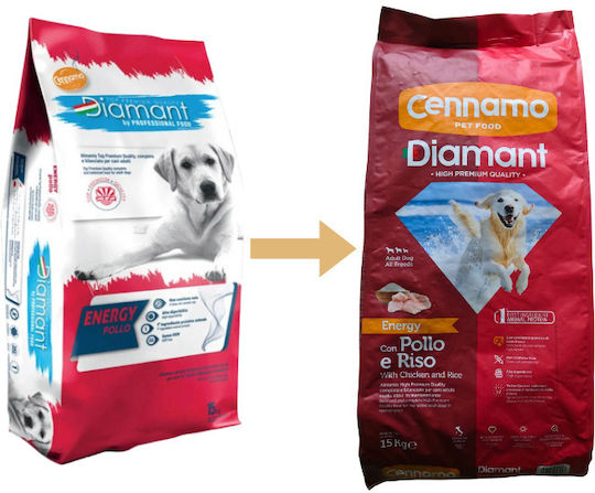 Cennamo Diamant Premium Energy 15kg Dry Food for Dogs with Chicken