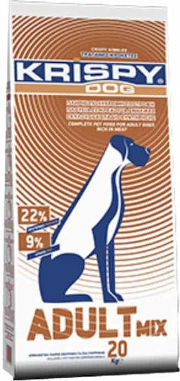 Krispy Adult Mix 20kg Ξηρά Τροφή για Ενήλικους Σκύλους με Κρέας