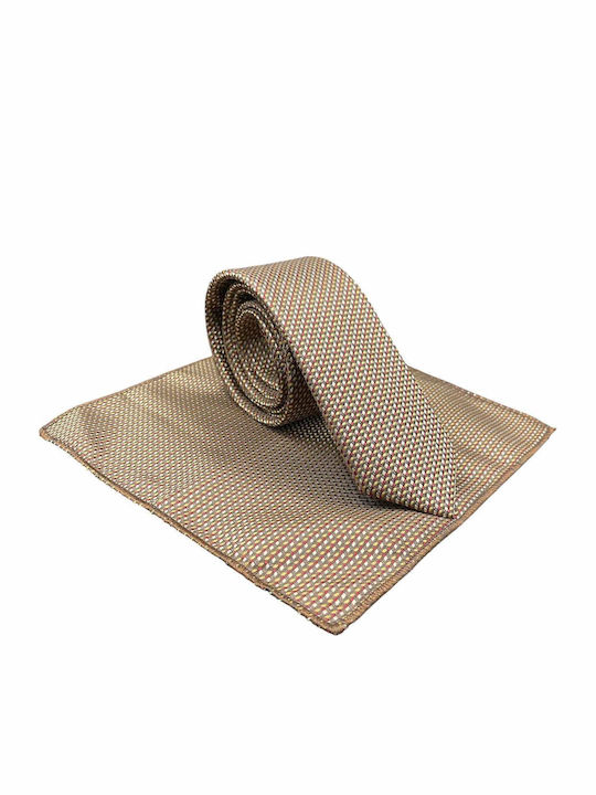 Life Style Butiken Set of Men's Printed Ties in Orange Color