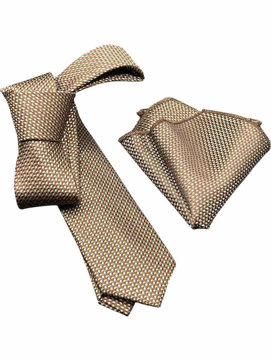 Life Style Butiken Set of Men's Printed Ties in Orange Color