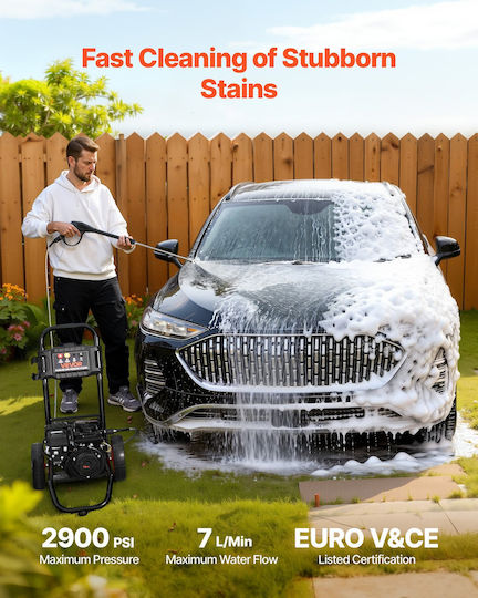 Vevor 2500D-SP Πλυστικό Βενζίνης με Πίεση 200bar και Μεταλλική Αντλία