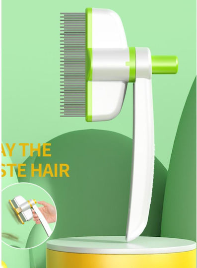 Self-Cleaning Pet Comb Green 18x9cm 18x9cm