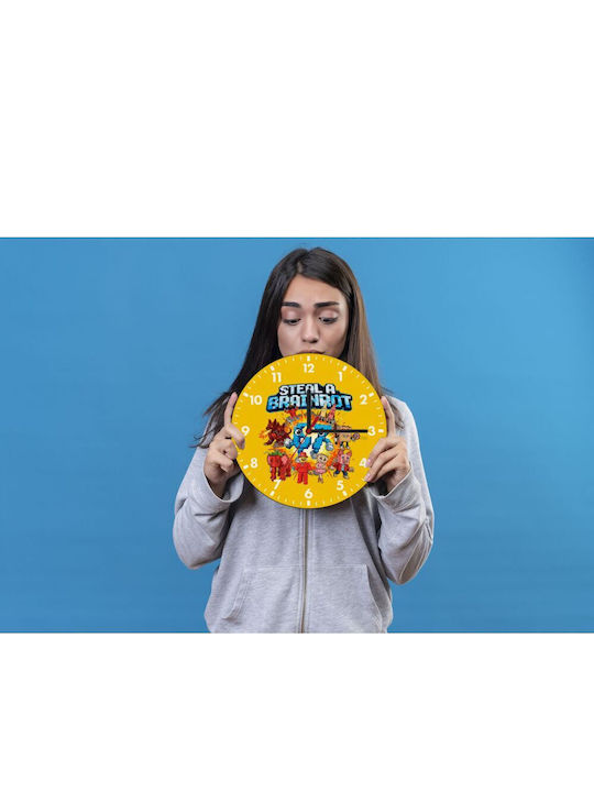 Koupakoupa Kids Wall Clock Steal A Brainrot 67 Roblox Style Wooden 20cm