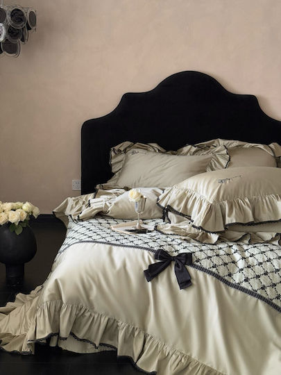 Σετ Παπλωματοθήκη Υπέρδιπλη 220x240cm 2 Μαξιλαροθήκες & 1 Σεντόνι Ελιά