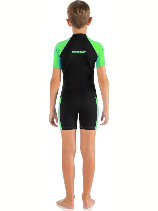 CressiSub Little Shark Kids Monoshorts Wetsuit with Zip Black/Lime 2mm