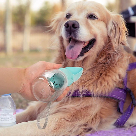 Kunststoff Flasche Futter & Wasser für Hund & Katze 350ml in Blau Farbe