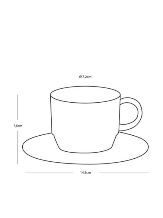 Marine Business Northwind Tea Cups Set Made of Porcelain White 6 Pieces