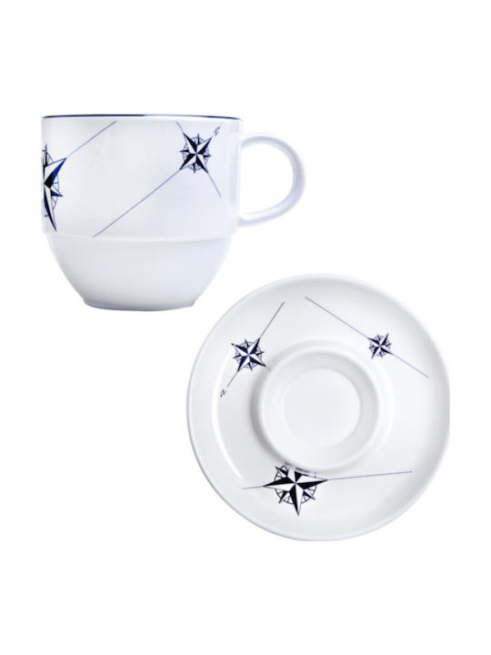 Marine Business Northwind Tea Cups Set Made of Porcelain White 6 Pieces