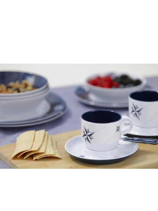 Marine Business Northwind Tea Cups Set Made of Porcelain White 6 Pieces