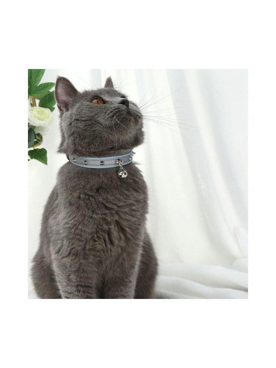 Dog Collar Grey Studs Neck 22-32cm