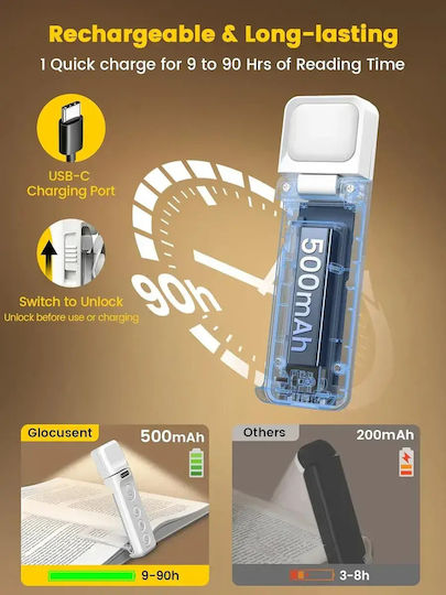 Buchlampen LED mit Klemme Weiß