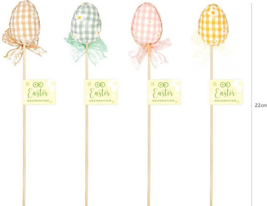 Easter Decorations Eggs Checkered Stick 4 Pieces