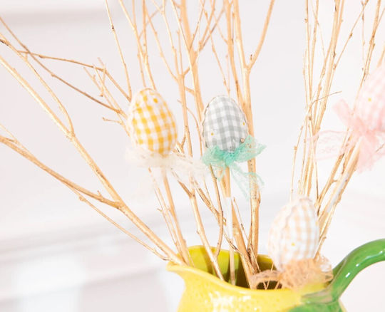 Easter Decorations Eggs Checkered Stick 4 Pieces