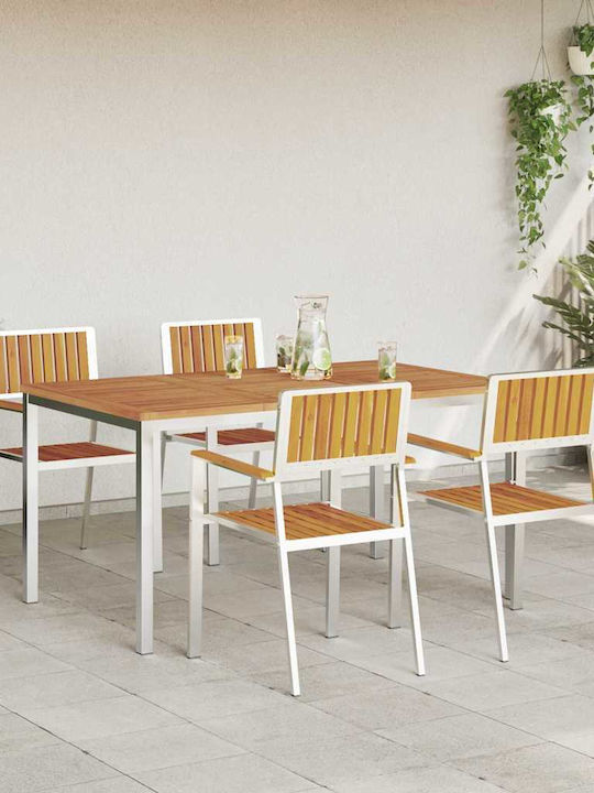 Garden & Outdoor Furniture Sets Dining Room Set 5 Pieces Brown