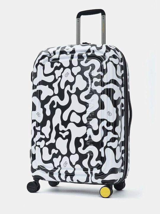 Mandarina Duck Logoduck Medium Suitcase Travel White/Black with 4 Wheels Height 69cm